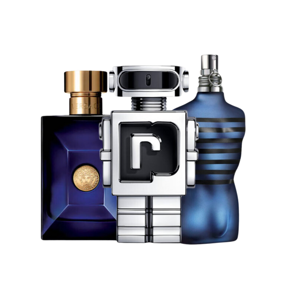 Versace DYLAN BLUE, Paco Rabanne PHANTOM y Jean Paul Gaultier ULTRA MALE (Eau de Parfum)