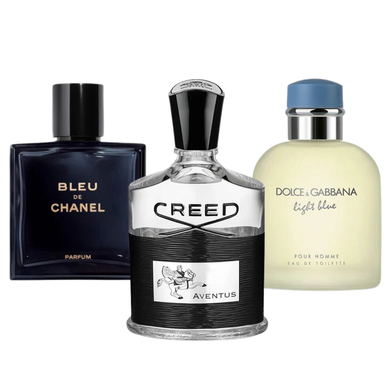 Bleu de Chanel, Creed Aventus, Dolce Gabbana Light Blue (Eau Parfum)