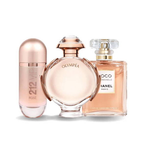 Carolina Herrera 212 VIP ROSÉ,  Paco Rabanne OLYMPÉA y Chanel COCO MADEMOISELLE (Eau de Parfum)