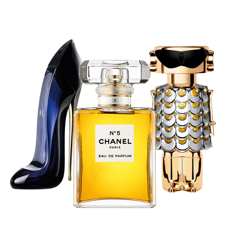 Carolina Herrera GOOD GIRL, Chanel Nº5 y Paco Rabanne FAME (Eau de Parfum)